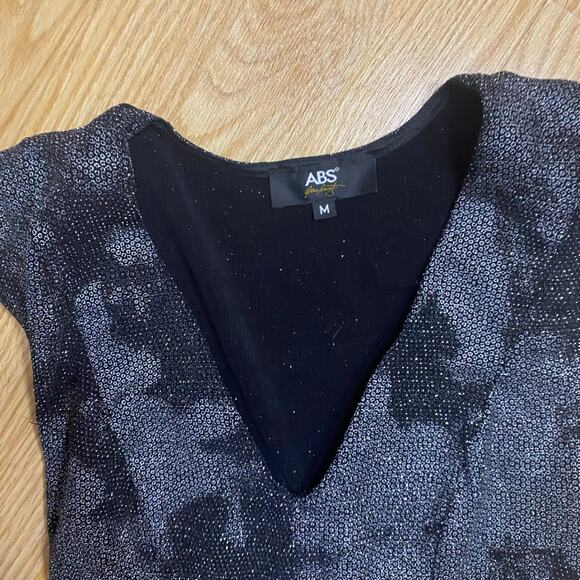 ABS Sparkly Bodycon Mini Party Dress Size Medium Shoulder Pads - Picture 6 of 6
